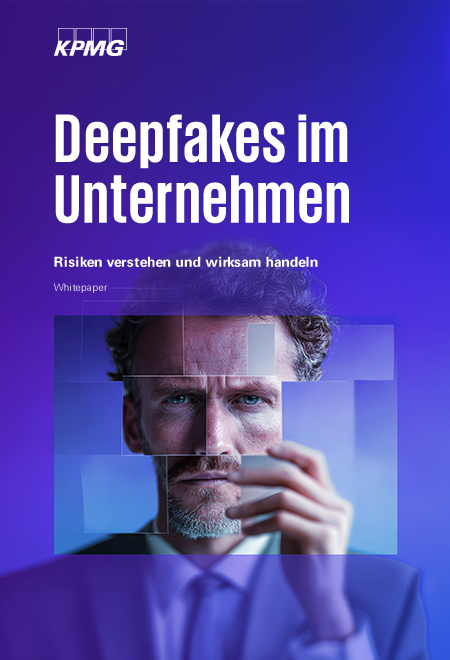 Cover des Whitepapers „Deepfakes im Unternehmen: Risiken verstehen und wirksam handeln“