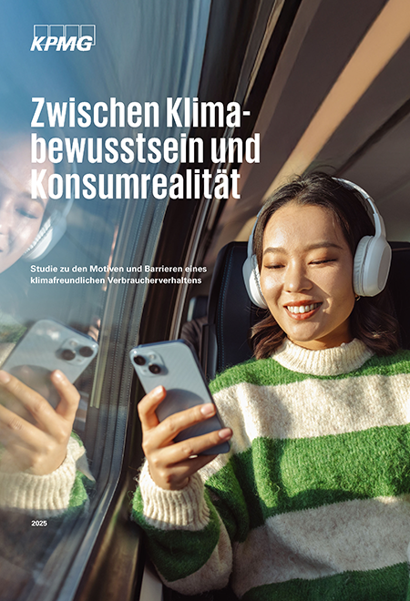 Cover der Studie "Zwischen Klimabewusstsein und Konsumrealität" von KPMG Cover der Studie "Zwischen Klimabewusstsein und Konsumrealität" von KPMG