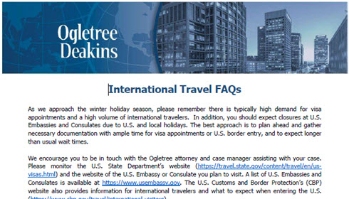 Travel FAQs